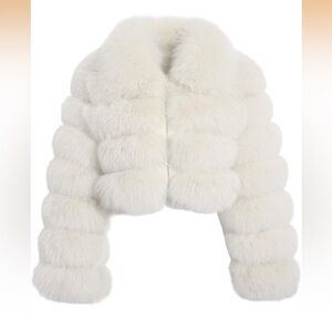 Plush White Faux Fur Jacket